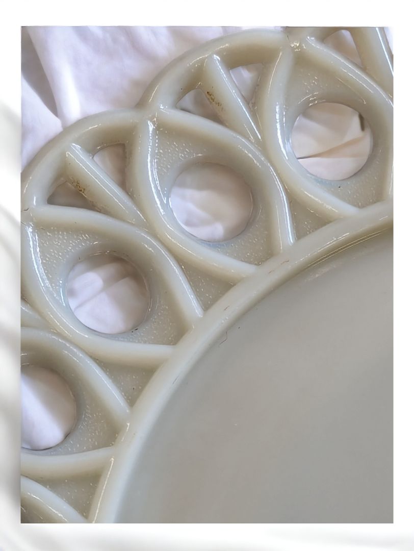 Vintage Milk Glass Plate | Timeless Elegance for Your Table