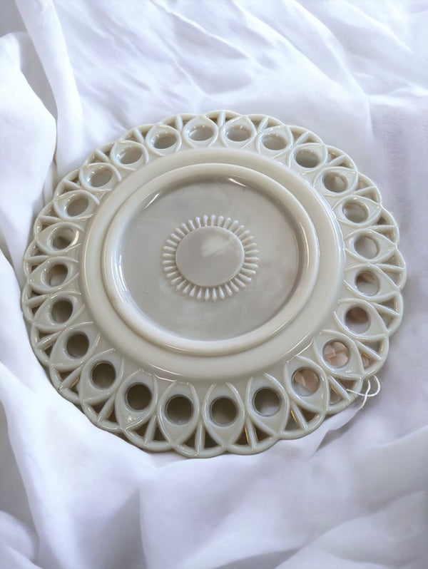 Vintage Milk Glass Plate | Timeless Elegance for Your Table