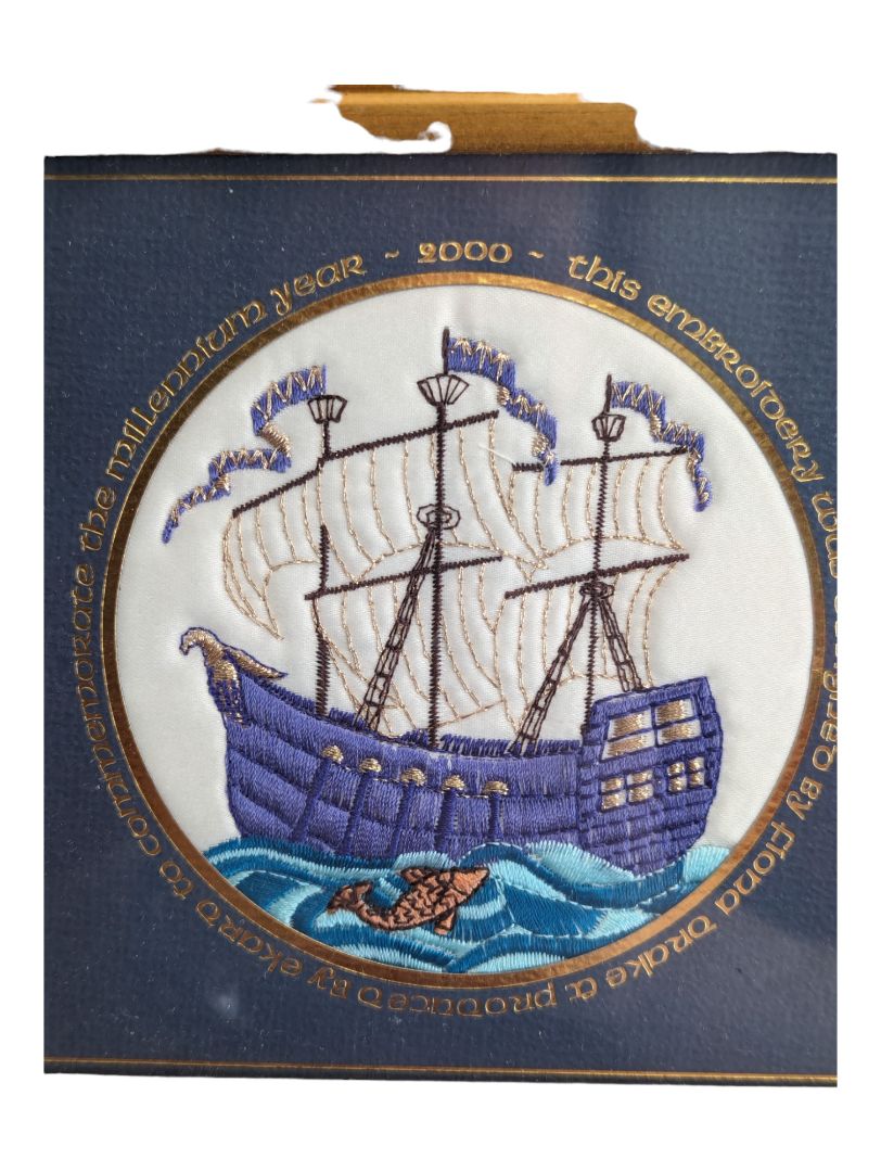 Vintage Art Ship Embroidery 2000