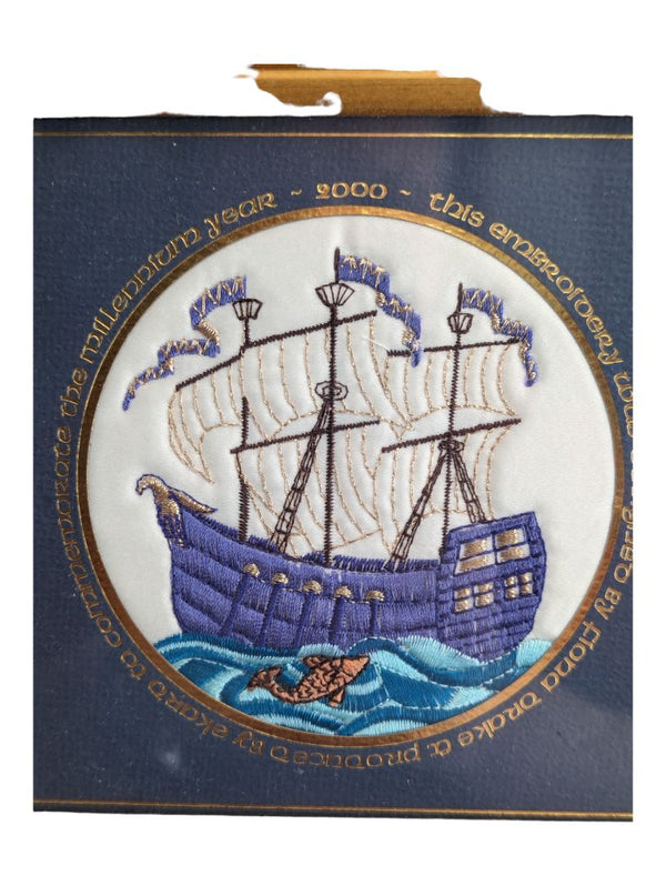 Vintage Art Ship Embroidery 2000
