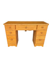 Wood desk, 7 drawers