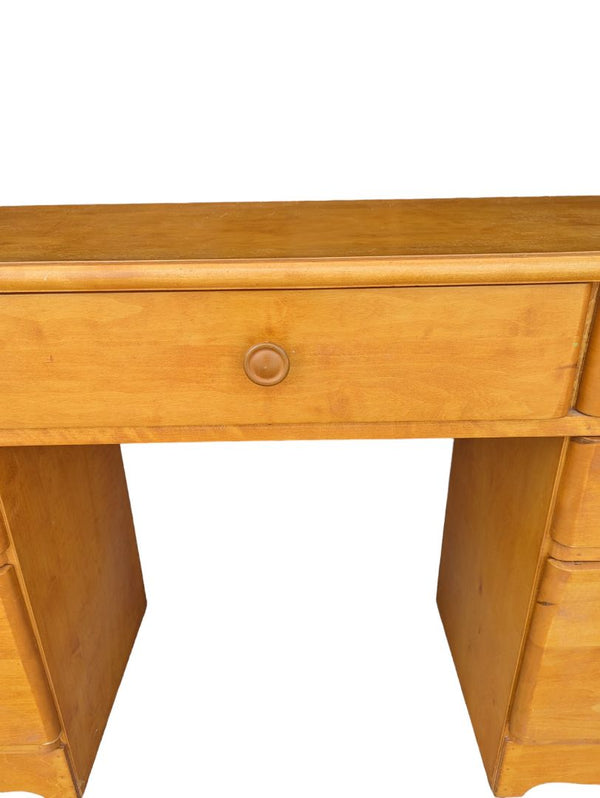 Wood desk, 7 drawers
