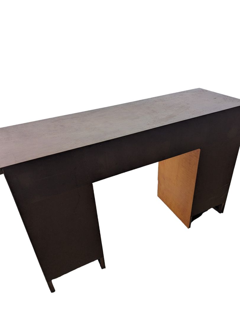 Wood desk, 7 drawers