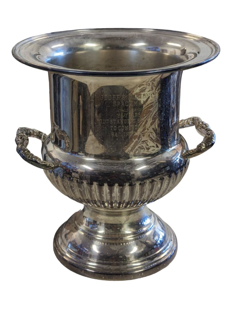 Vintage Brass Silver Plated Champagne Bucket
