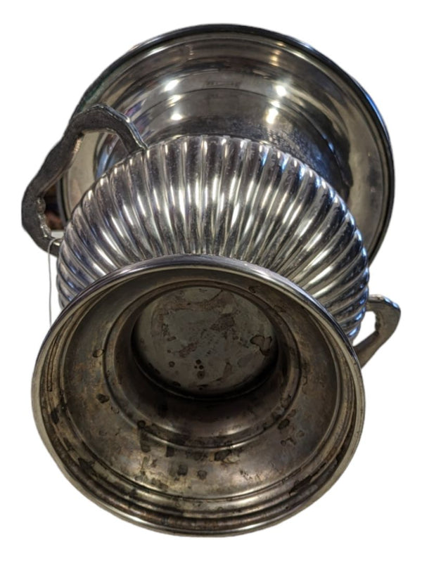 Vintage Brass Silver Plated Champagne Bucket