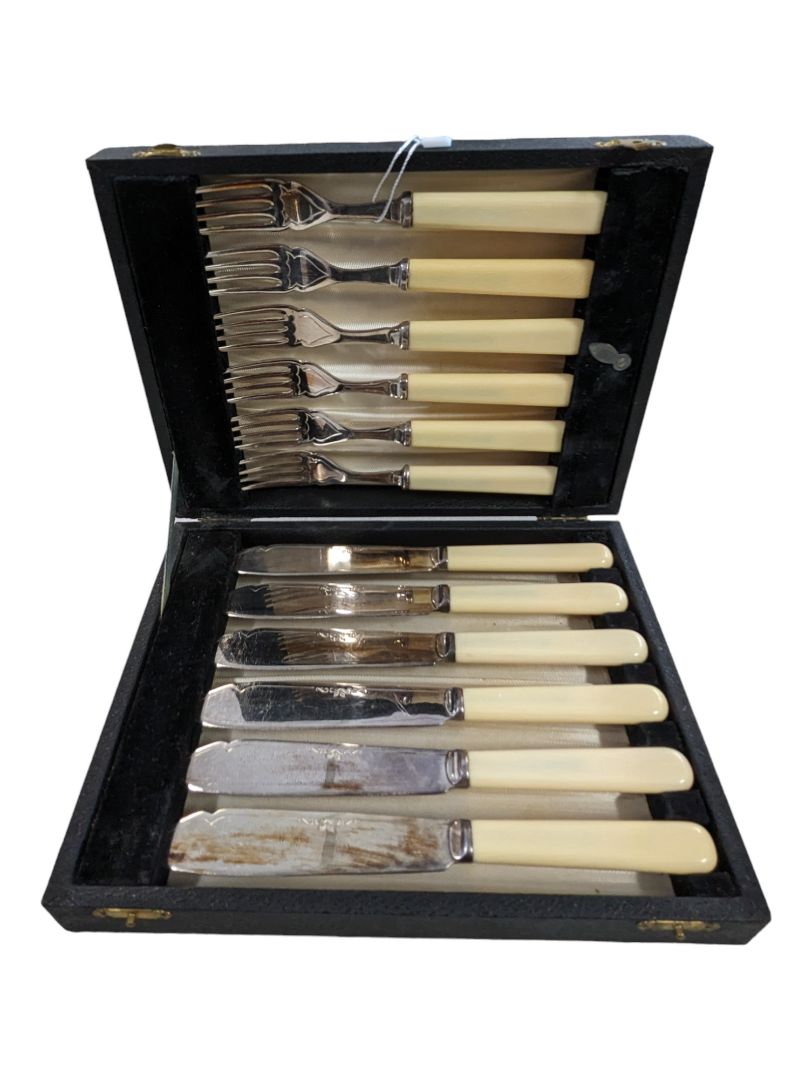 Fish Forks & Knives Silverplated & Celluloid