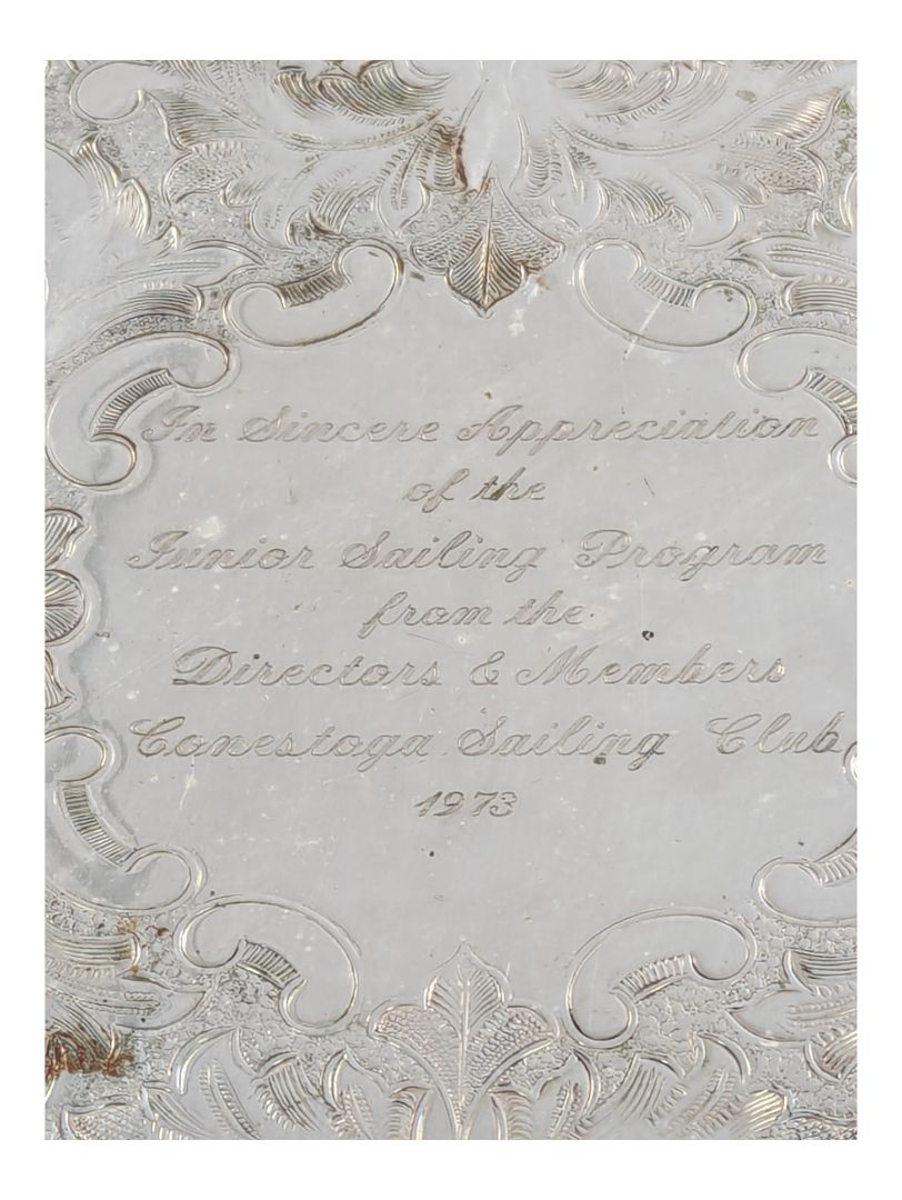Vintage Footed Silver Tray with Gallery Rim