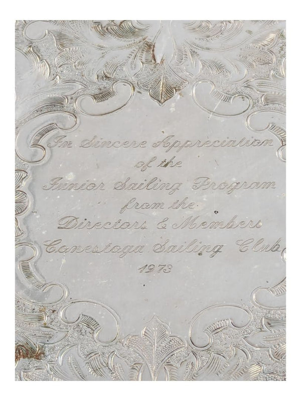 Vintage Footed Silver Tray with Gallery Rim