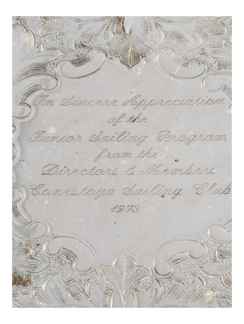 Vintage Footed Silver Tray with Gallery Rim