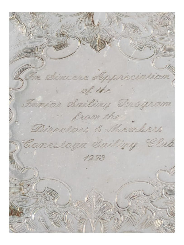 Vintage Footed Silver Tray with Gallery Rim