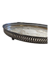 Vintage Footed Silver Tray with Gallery Rim