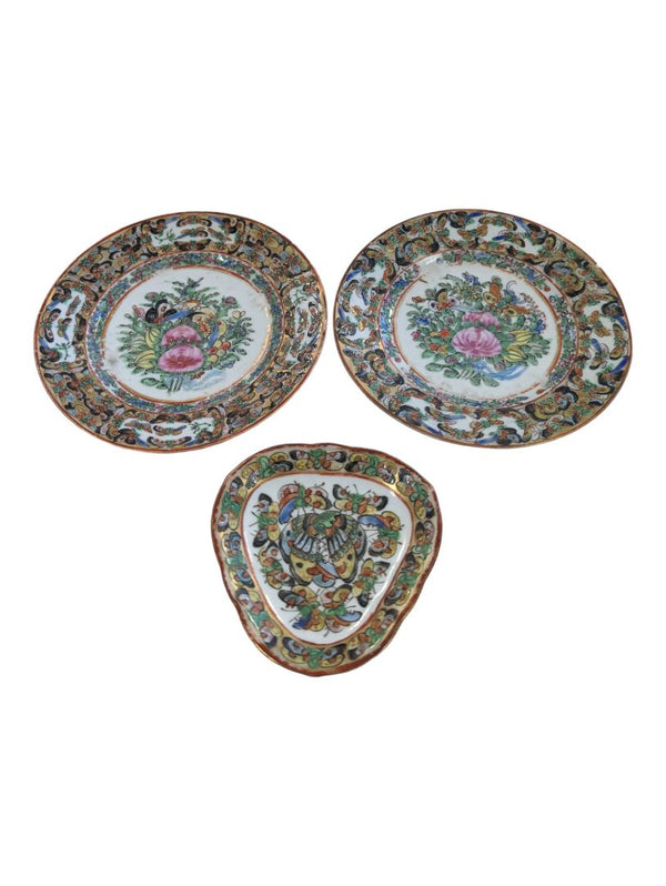 Chinese Famille Rose Butterfly Plates
