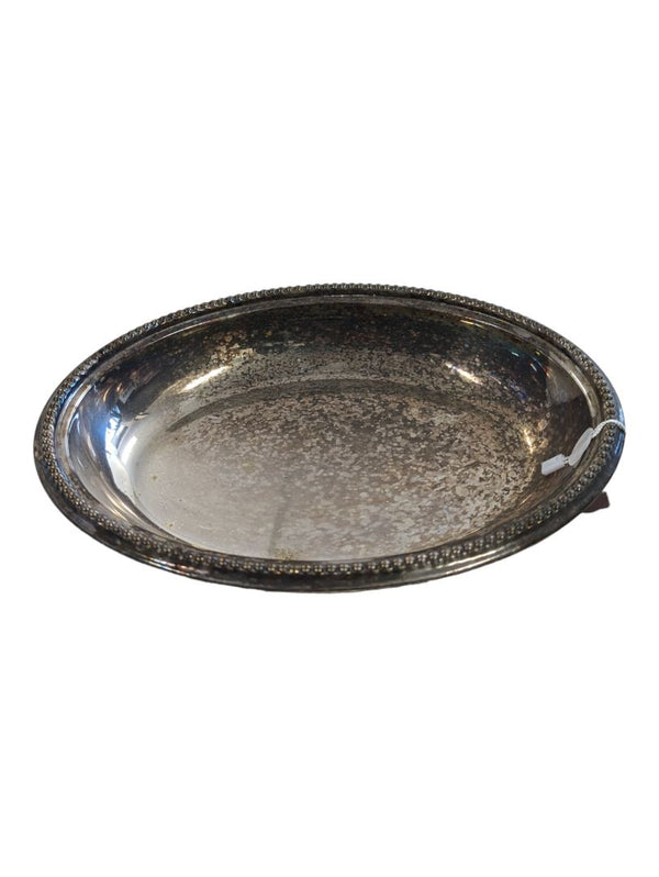 Vintage Silver Serving Oval Bowl