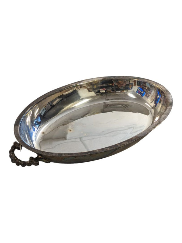 Vintage Silver Serving Oval Bowl