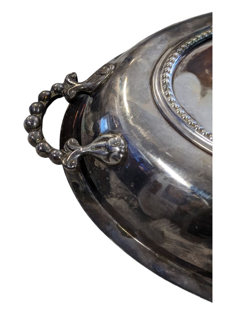Vintage Silver Serving Oval Bowl