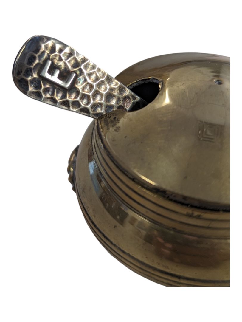 Antique Silver Plate Brass Spice Jar