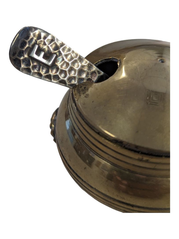 Antique Silver Plate Brass Spice Jar