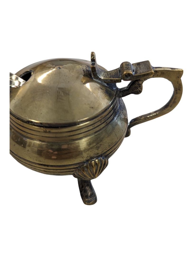 Antique Silver Plate Brass Spice Jar