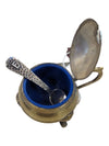 Antique Silver Plate Brass Spice Jar