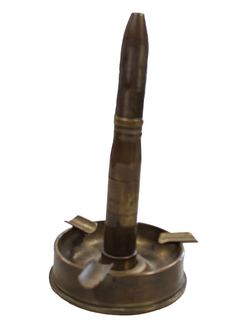 Antique WWII Trench Art Ashtray & Lighter 1945