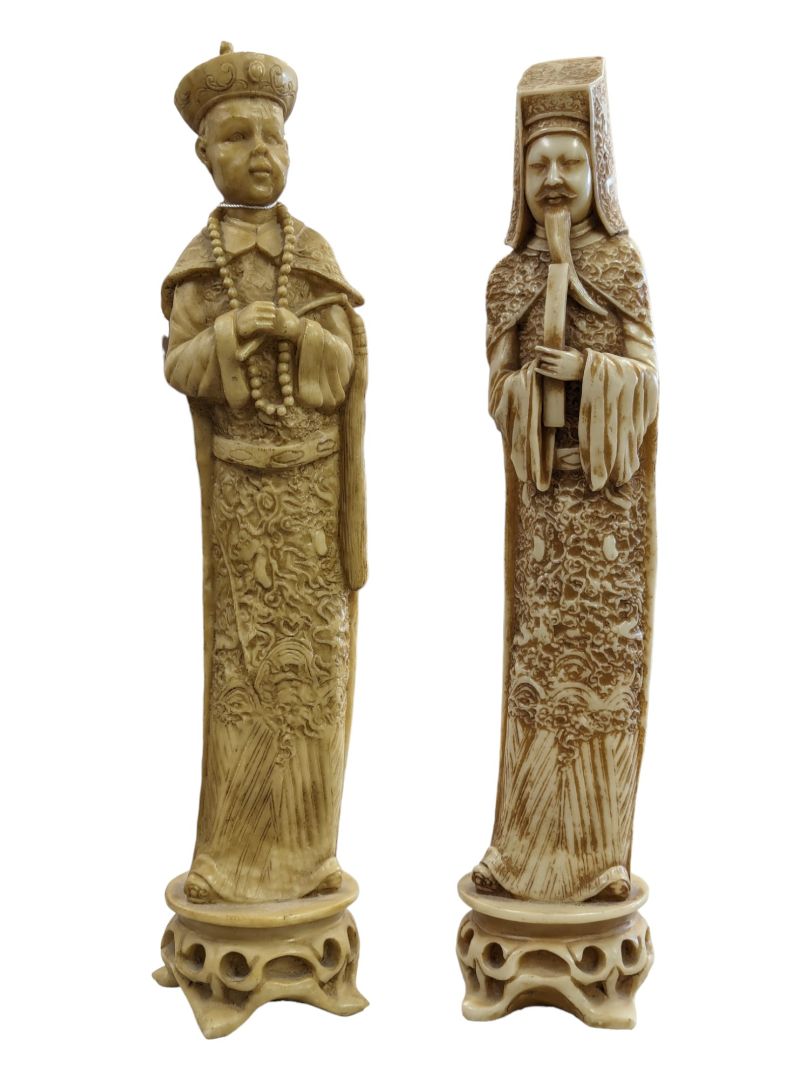 Vintage Pair of Chinese Resin Carvings