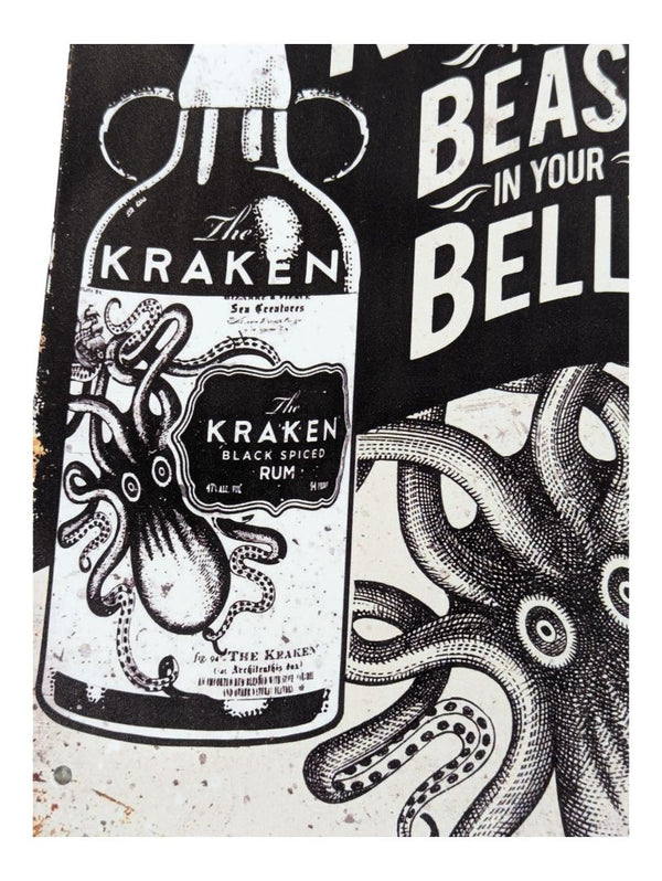 Vintage Kraken RUM SPICED-Metal Tin Sign