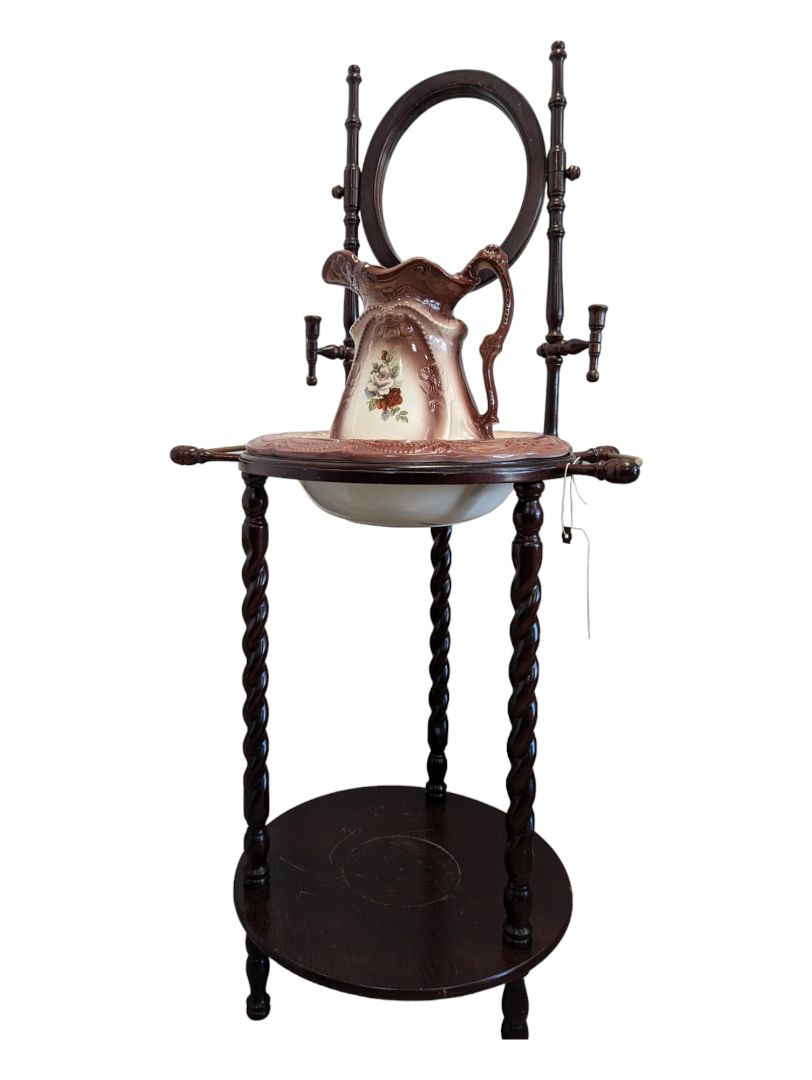 Antique VICTORIAN Mahogany English Wash Stand