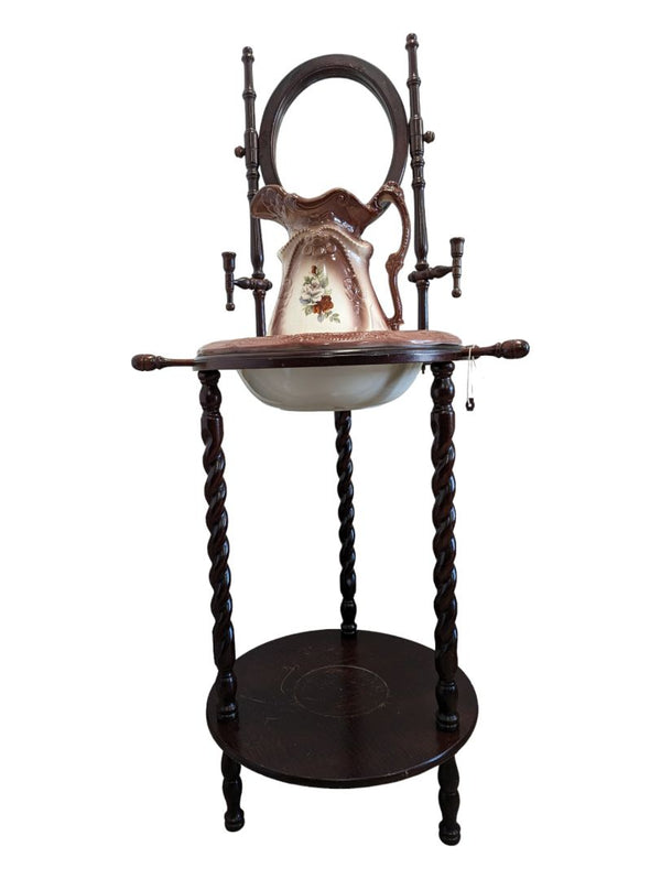 Antique VICTORIAN Mahogany English Wash Stand