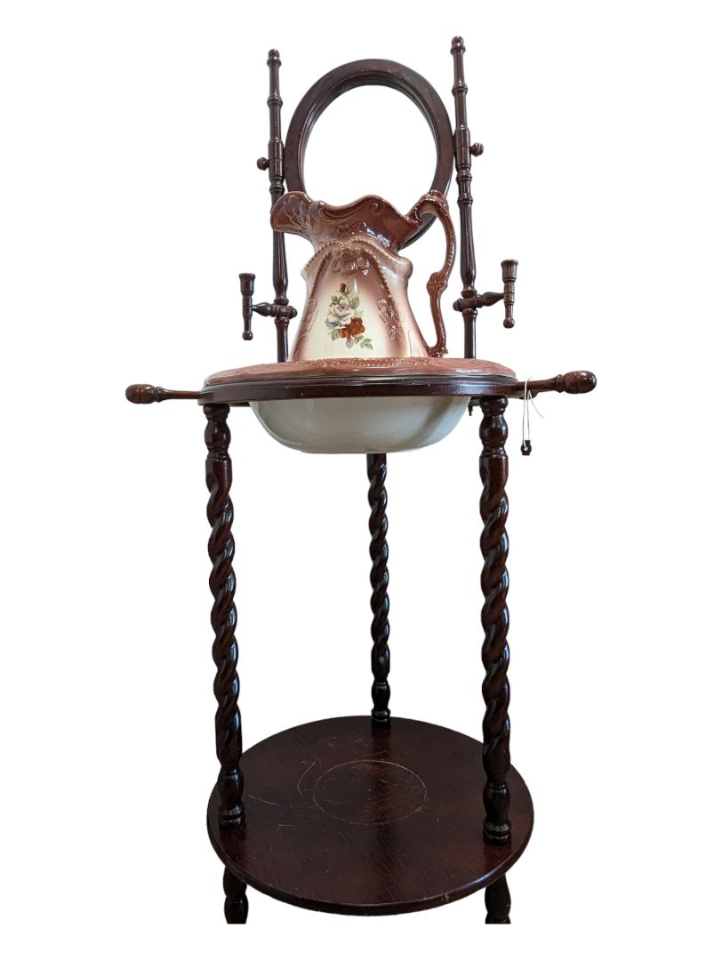 Antique VICTORIAN Mahogany English Wash Stand