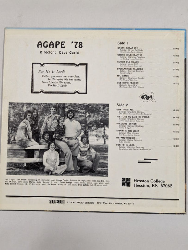 Agape '78 -"For he is Lord"