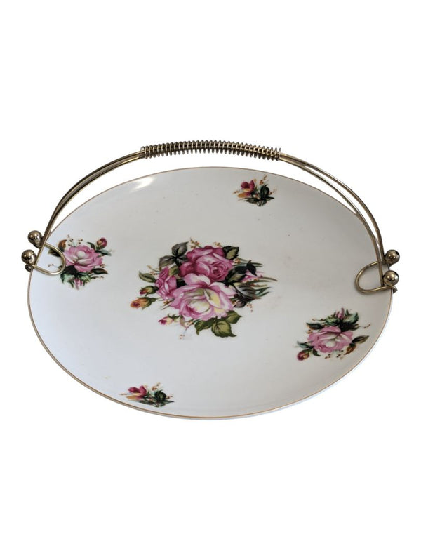 Vintage Roses Forget Me Nots Floral Tidbit Tray