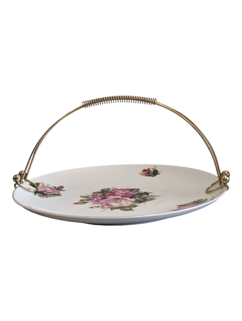 Vintage Roses Forget Me Nots Floral Tidbit Tray
