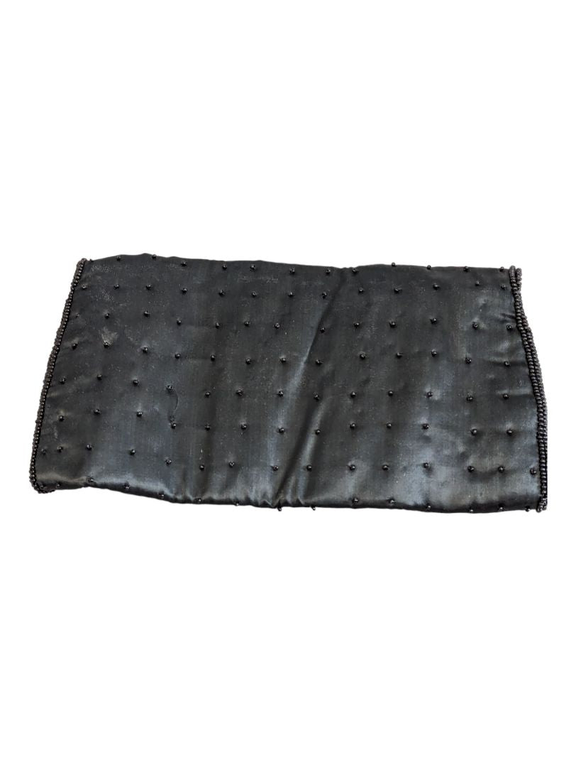 Vintage Black Beaded Evening Clutch Bag