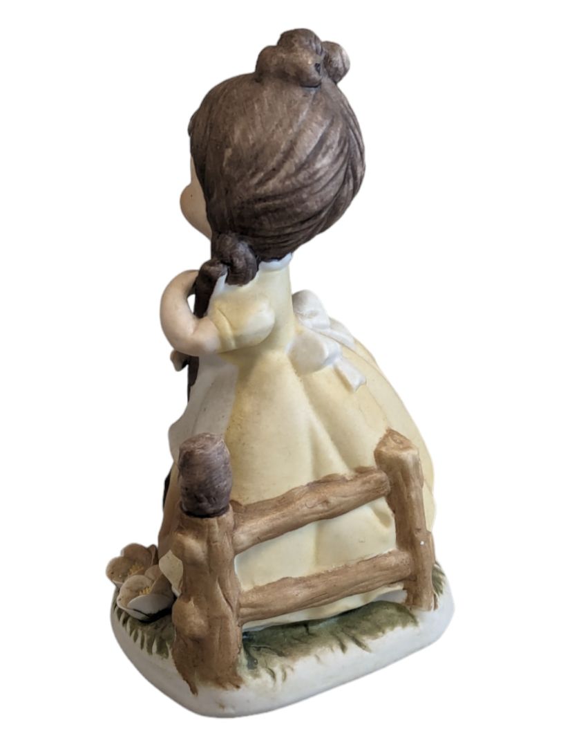Girl Figurine Yellow Dress w/ Rake