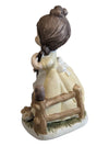 Girl Figurine Yellow Dress w/ Rake