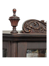 Antique Oak Curved Glass Claw Foot China Cabinet