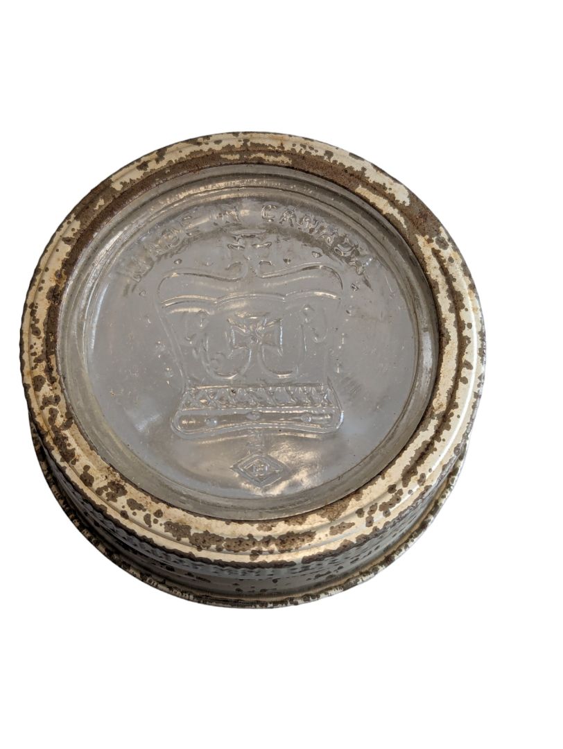 Clear Sm Crown Jar w Lid