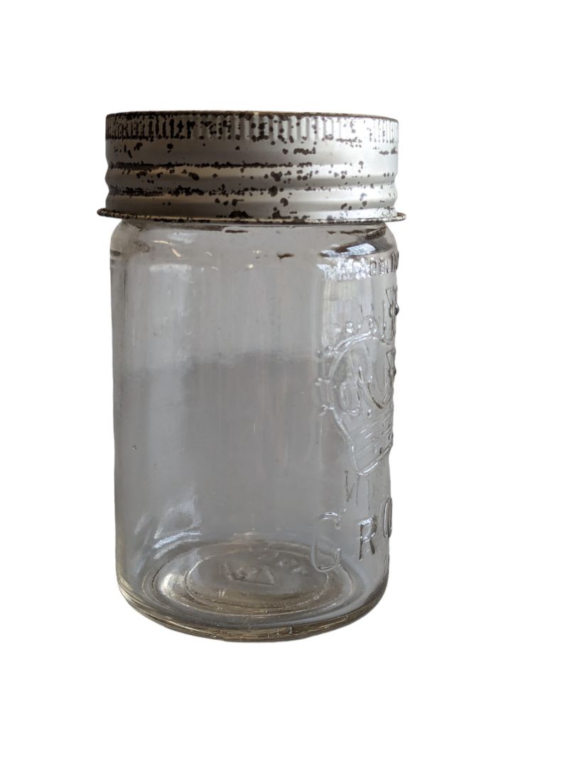 Clear Sm Crown Jar w Lid