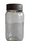 Large Clear Crown Jar w Lid