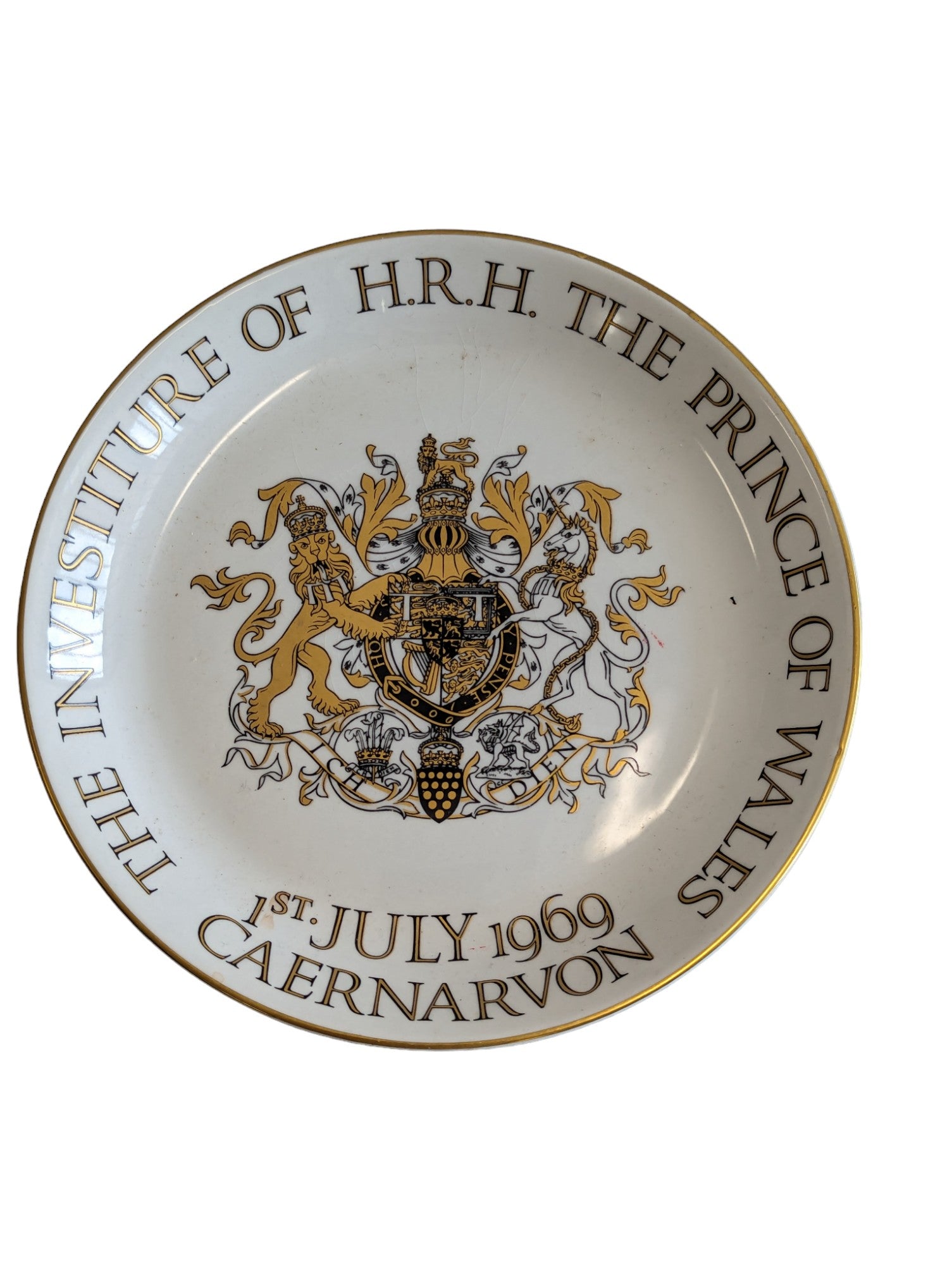 Collector’s Crown Ducal 7” Plate HRH Prince of Wales 1969 Caernarfon Castle
