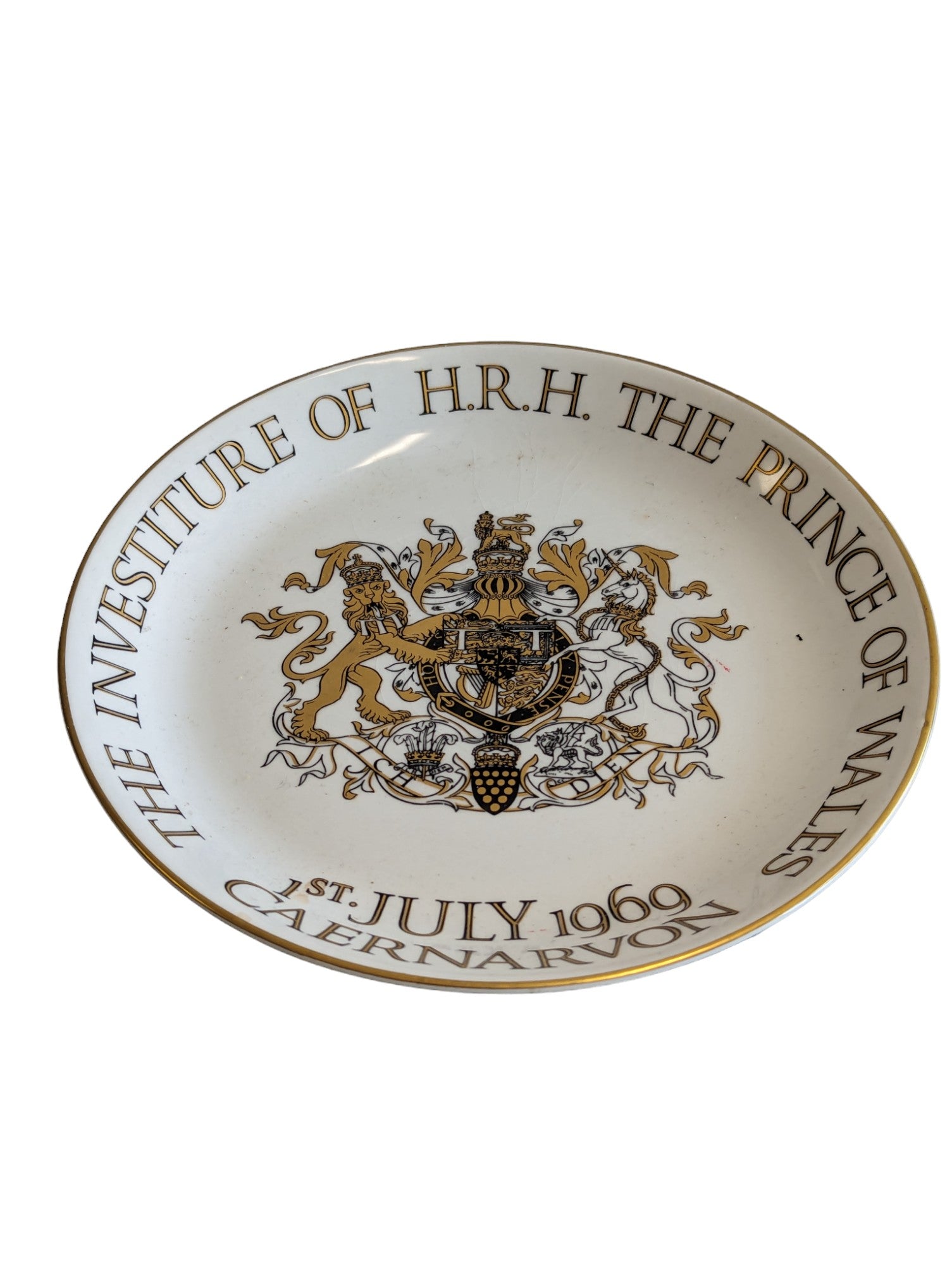 Collector’s Crown Ducal 7” Plate HRH Prince of Wales 1969 Caernarfon Castle