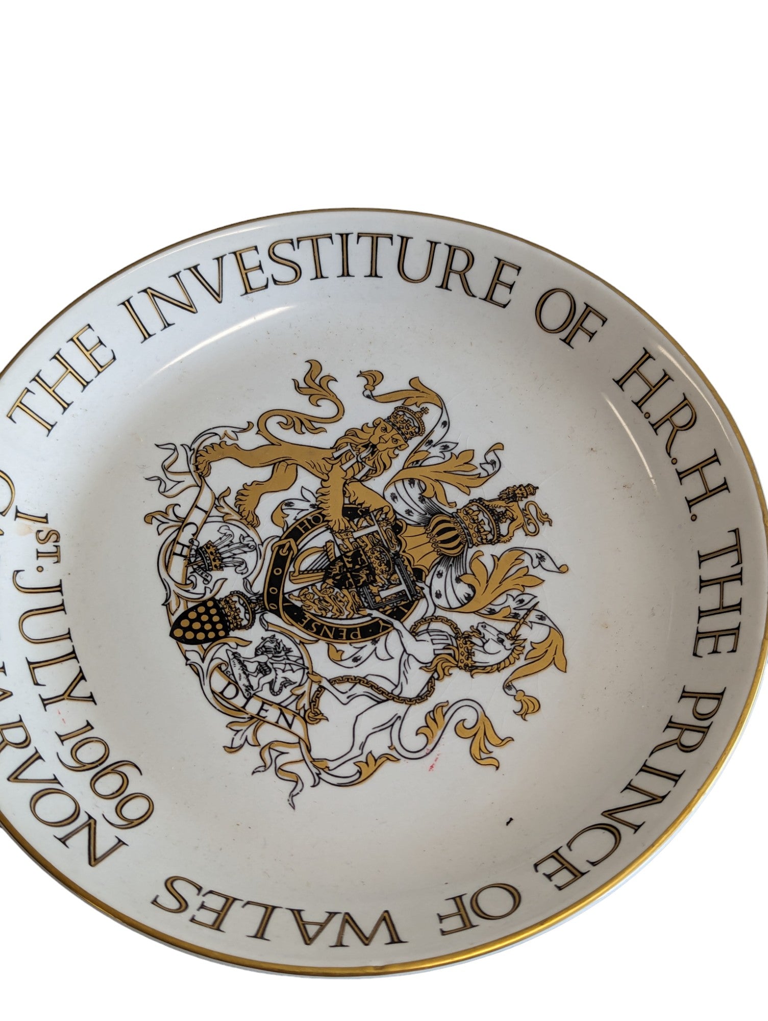 Collector’s Crown Ducal 7” Plate HRH Prince of Wales 1969 Caernarfon Castle