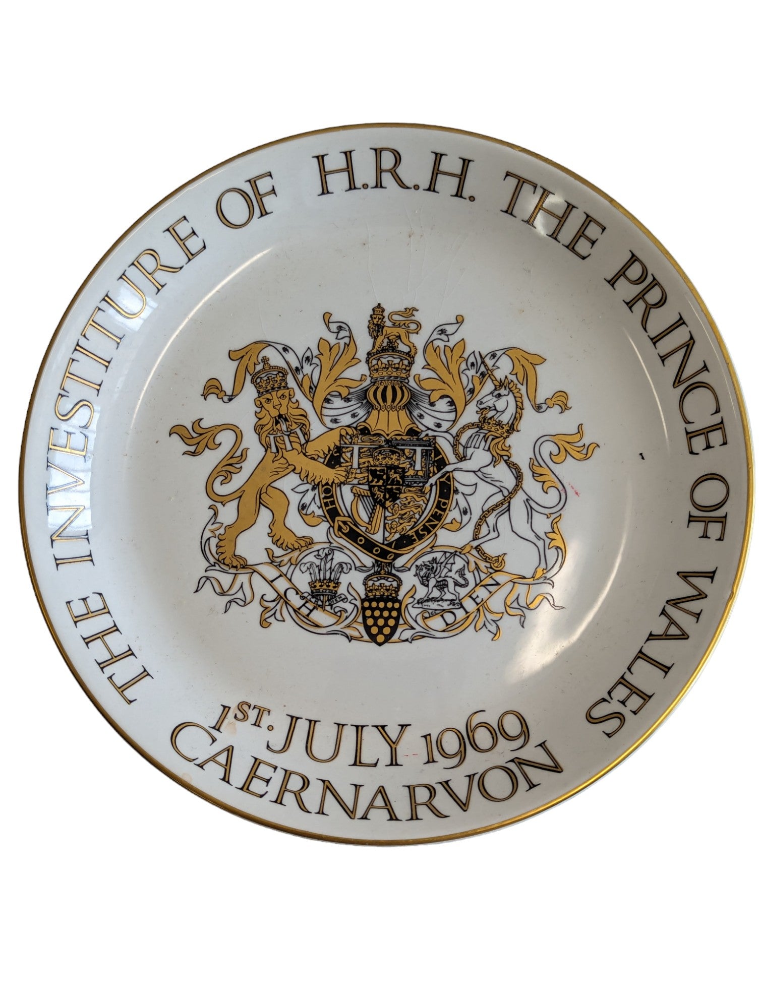 Collector’s Crown Ducal 7” Plate HRH Prince of Wales 1969 Caernarfon Castle