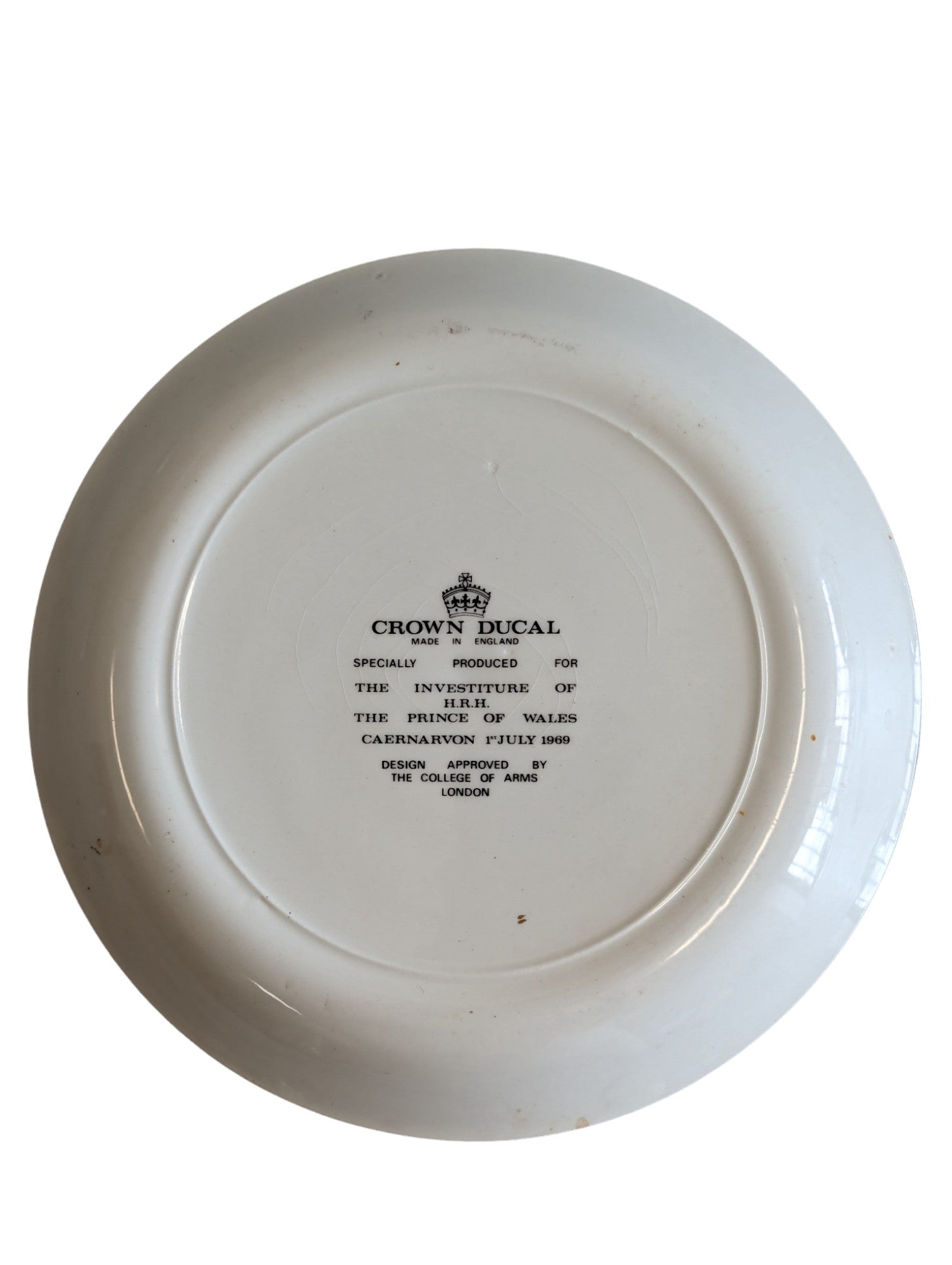 Collector’s Crown Ducal 7” Plate HRH Prince of Wales 1969 Caernarfon Castle