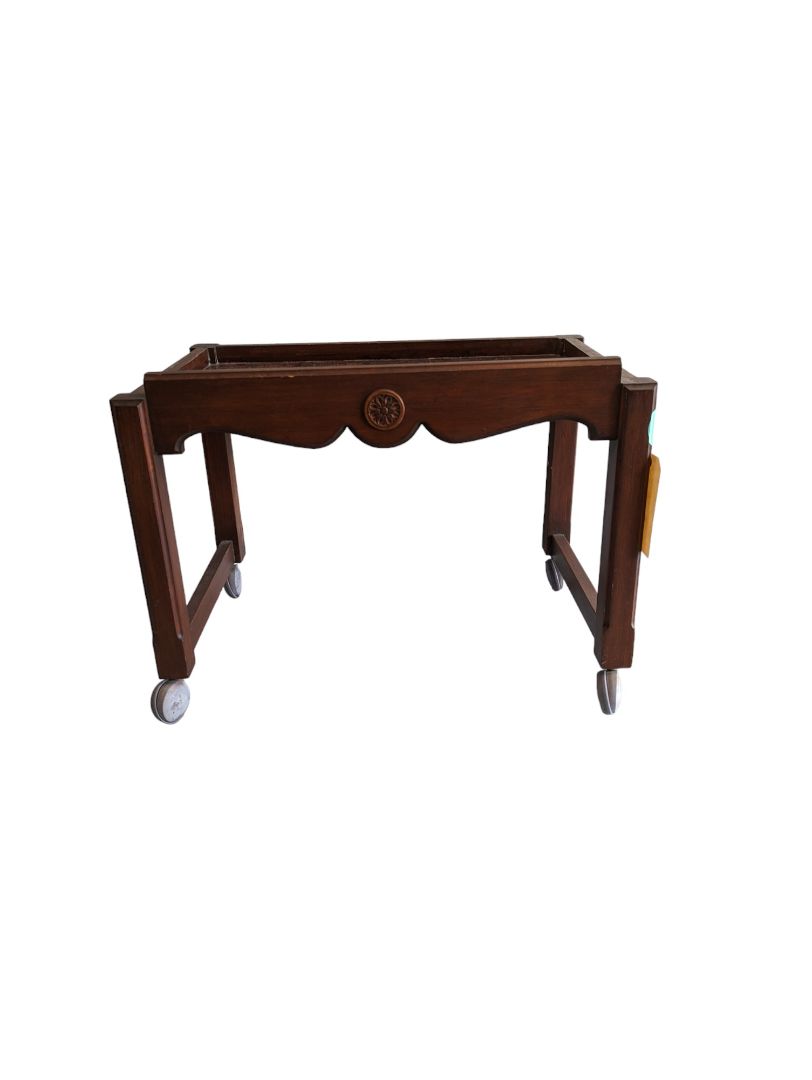 Wooden Butler Cart/Tray on Wheels