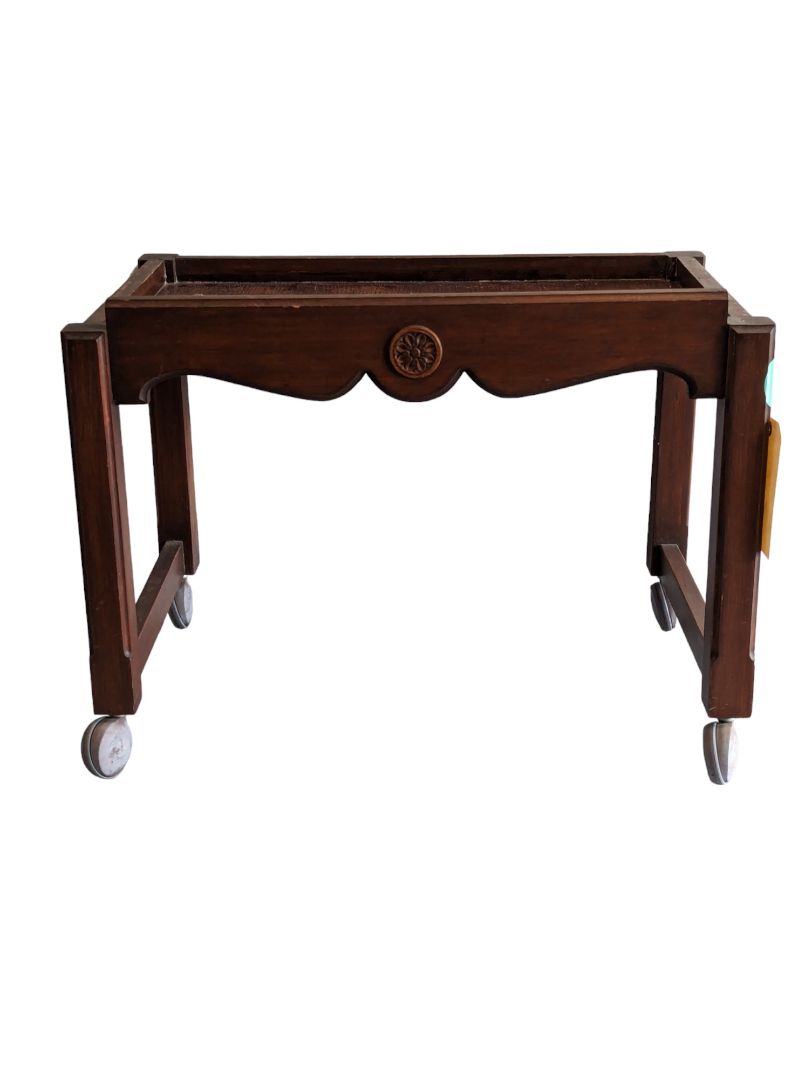 Wooden Butler Cart/Tray on Wheels
