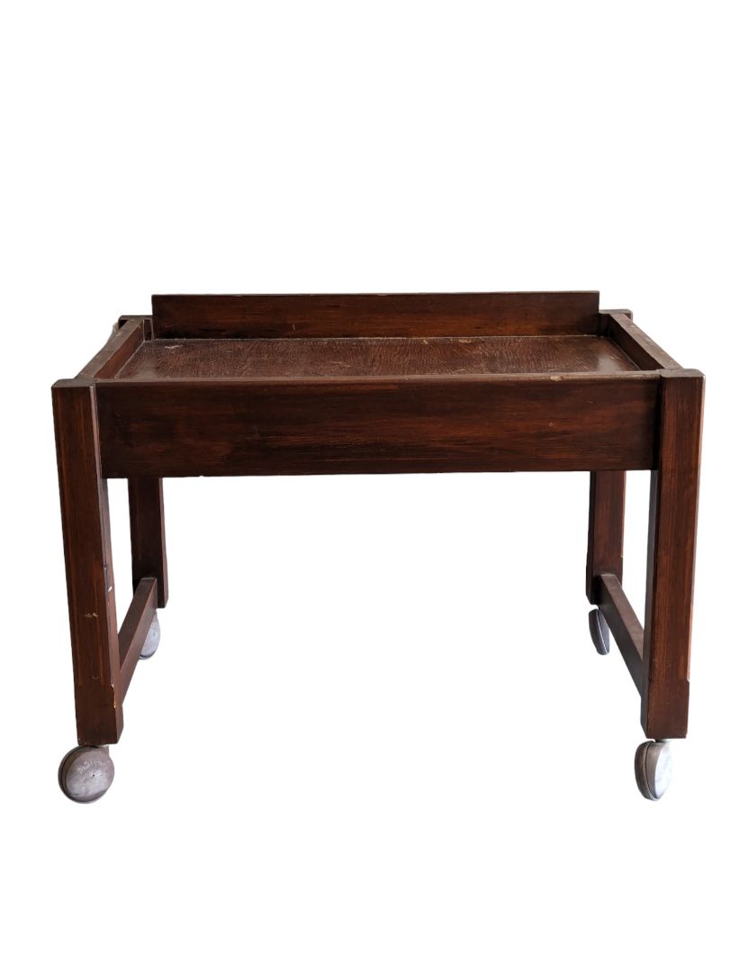 Wooden Butler Cart/Tray on Wheels