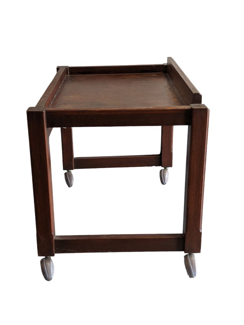 Wooden Butler Cart/Tray on Wheels