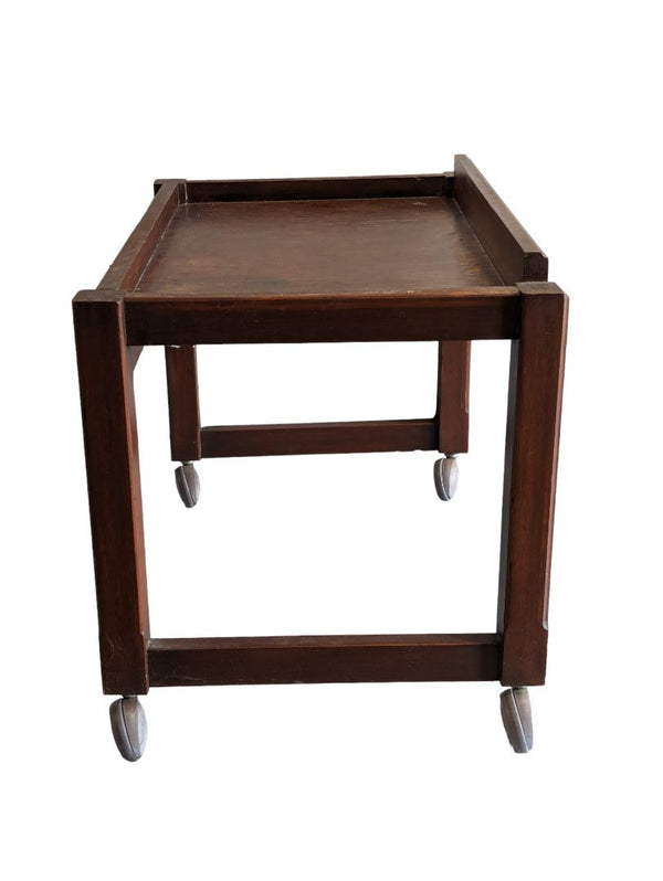 Wooden Butler Cart/Tray on Wheels