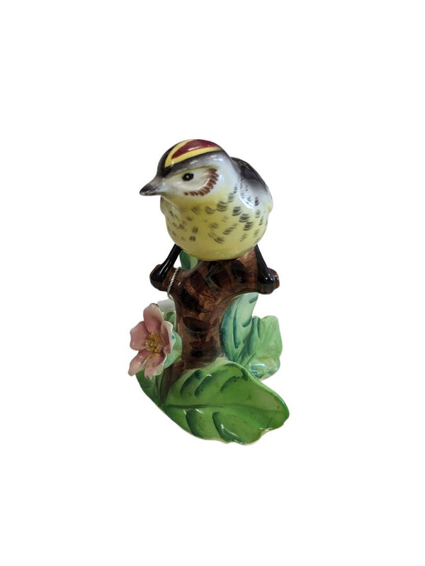 Vintage hand painted porcelain Kinglet Bird